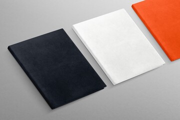 Fototapeta premium Blank book cover, publishing product set with design space