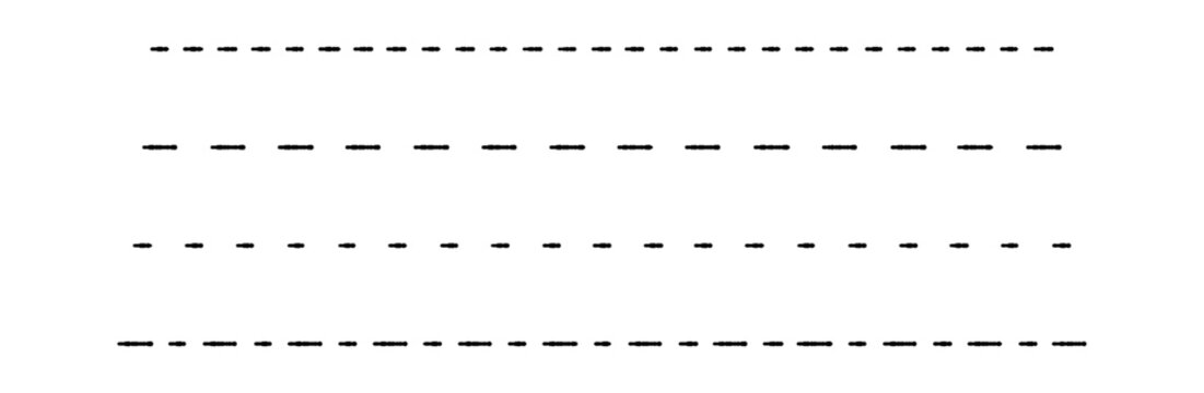 手書きの切り取り線セット シンプルでおしゃれな破線の飾り罫線
