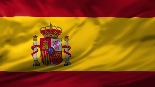 Flag of  Spain waving animation. looping National France flag animation background 4k