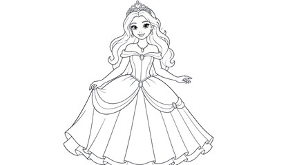 A regal figure in a flowing gown and tiara stands gracefully © tulung