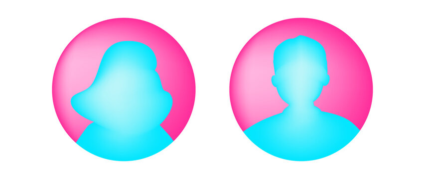 Vector flat 3D illustration. Avatar, user profile, face icon, gender neutral silhouette, profile picture. Suitable for social media profiles, icons, splash screens and as a template.