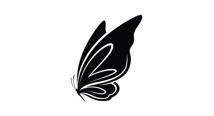 Butterfly silhouette on transparent background high quality professional © lutfadi