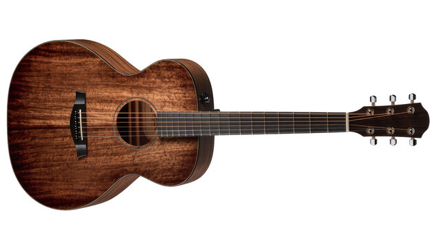 Acoustic guitar with rich brown wood grain texture