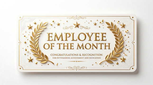 Wide Plaque Frame Employee of the Month Certificate Award Vector Template