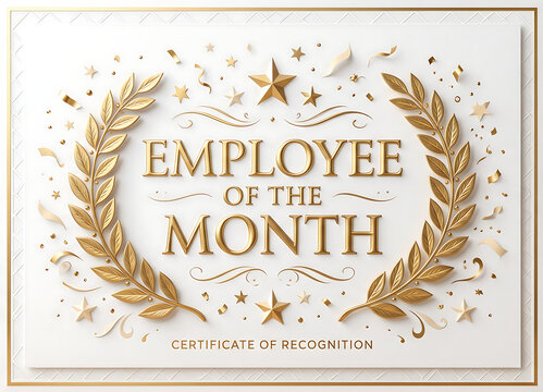 Premium Double Bordered Employee of the Month Certificate Award Vector Template