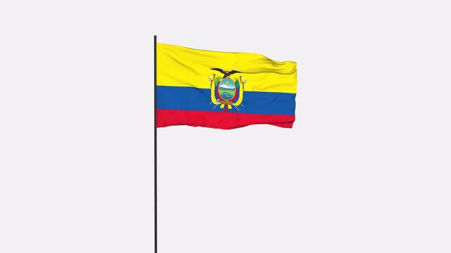 Ecuador Flag Animation 4K Transparent Background with Alpha Channel