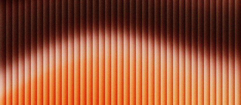 Abstract copper metal background with vertical lines and warm lighting. Industrial bronze texture with rhythmic ribbed pattern. Metallic orange surface for modern architectural design projects.