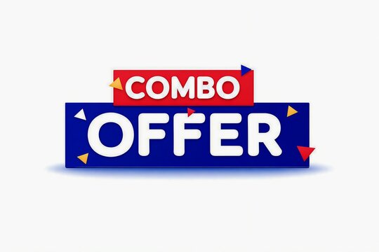 Bright combo offer promotional banner with arrows and stars