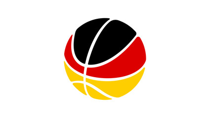 Obraz premium german basketball flag, color vector illustration