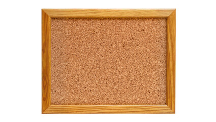Fototapeta premium Rectangular wooden framed cork board, isolated on transparent background