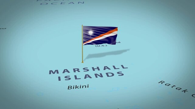 Marshall Islands Map Flag 4K Loop
