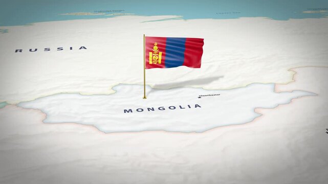 Mongolia Map Flag 4K Loop