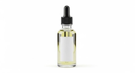 Naklejka premium Clear glass dropper bottle with liquid mockup for branding