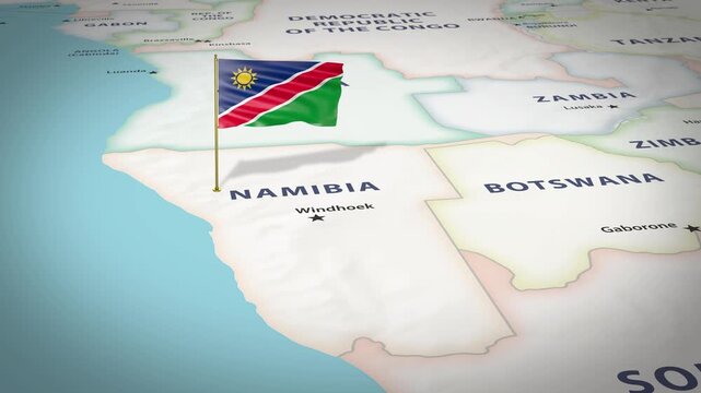 Namibia Map Flag 4K Loop