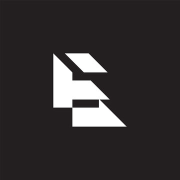 letter et simple geometric arrow logo vector
