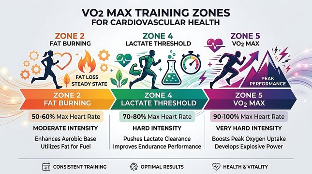 Cardiovascular health and vo2 max heart rate training zones chart