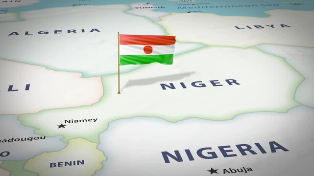 Niger Map Flag 4K Loop