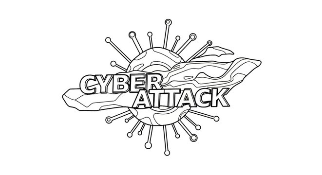 Cyber attack security threat concept.