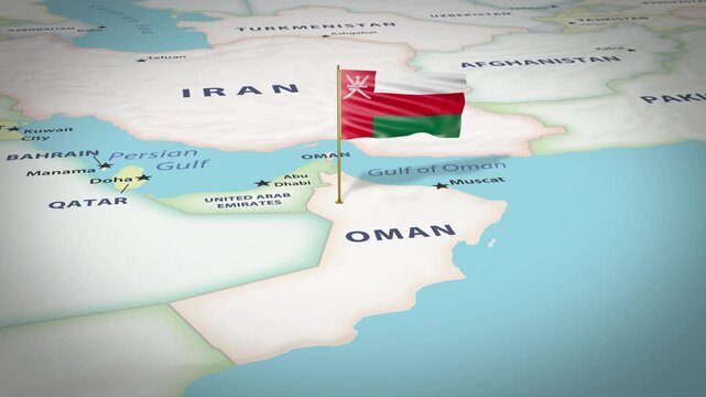 Oman Map Flag 4K Loop