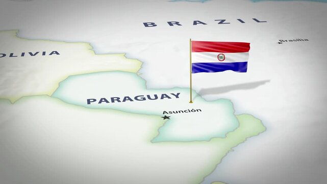 Paraguay Map Flag 4K Loop
