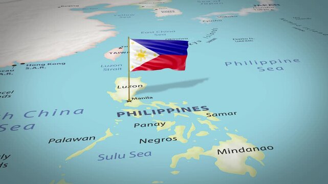 Philippines Map Flag 4K Loop
