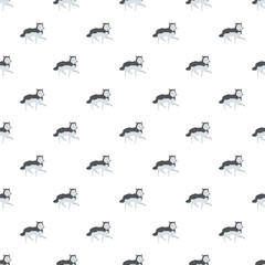 Obraz premium Repeating cartoon gray wolf walking on a clean white background