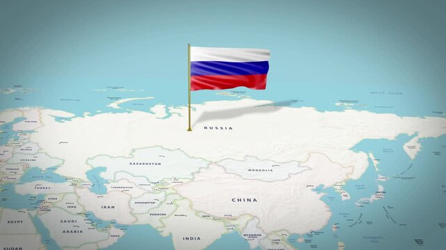 Russia Map Flag 4K Loop