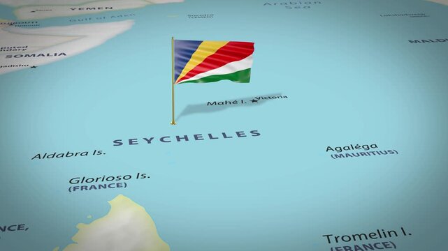 Seychelles Map Flag 4K Loop