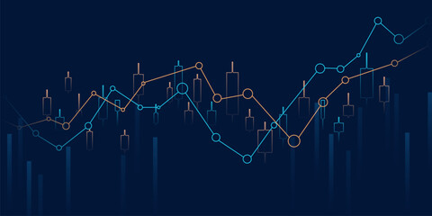 Fototapeta premium business vector illustration design Stock market charts or Forex trading charts for business and finance ideas.