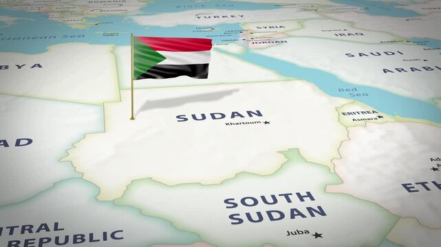 Sudan Map Flag 4K Loop