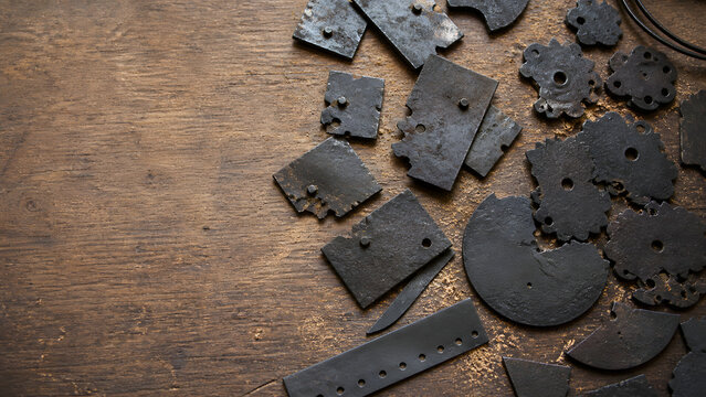 Sendai Tansu Iron Fitting Patina Test Chips