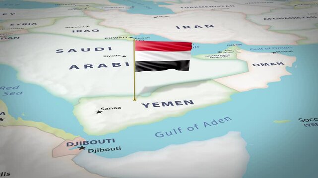 Yemen Map Flag 4K Loop