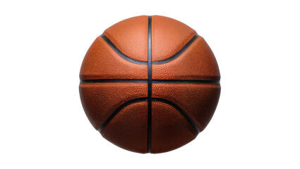 Orange textured basketball with black lines, isolated on transparent background © Viktor