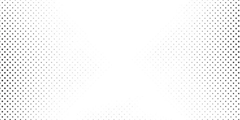 Naklejka premium Grunge halftone gradient background. Faded grit noise texture. White and black sand wallpaper. Retro pixelated backdrop. Anime or manga style comic overlay. Vector graphic design textured template