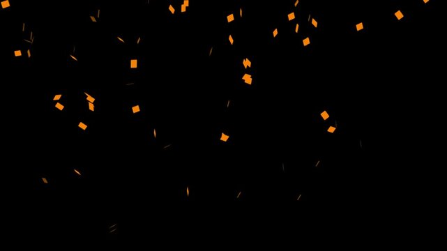 Falling confetti celebration background video, confetti party popper explosions on a black screen background, 3D animation of exploding confetti, festive celebration explosion. 4k video