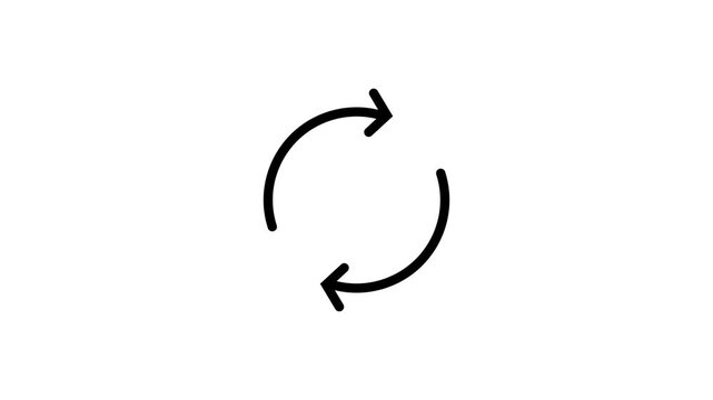 Rotating circular refresh arrow animation. reload icon animation with loading progress, circular arrow.