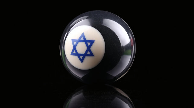 Bola de billar con la bandera de Israel
