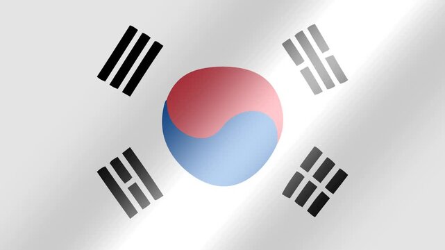 South Korea Flag Waving A Patriotic Memorial for Military Remembrance and National Honor.