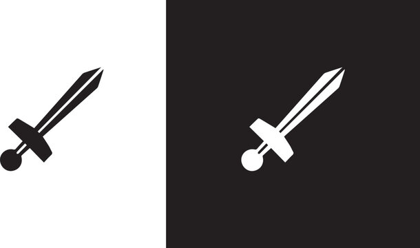 Long sword or claymore blade flat icon for games and websites