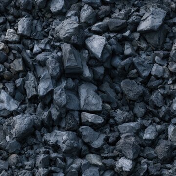 Black coal rock texture with rugged natural detail, industrial mineral background, dark stone surface. SEAMLESS PATTERN