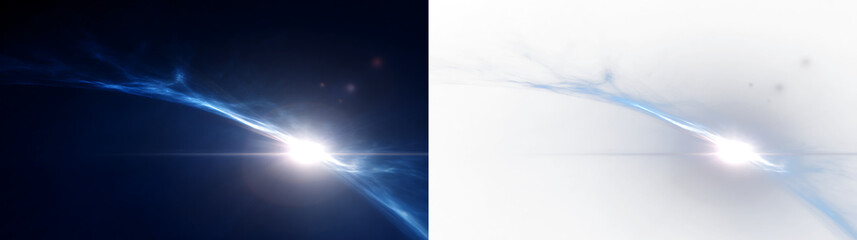 Blue astronomy light effect with comet streak and cosmic glow PNG © Антон Миргородський