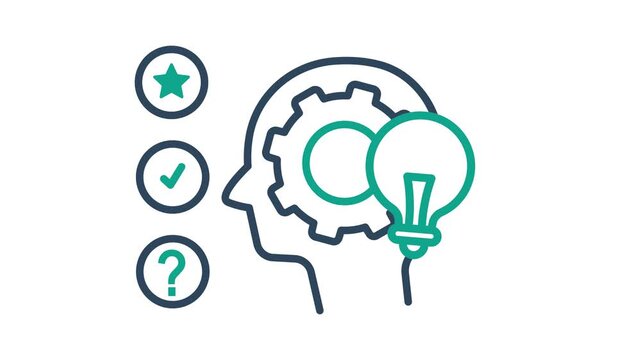 Decision making icon animation. Suitable for user interface, provide visual feedback and more. Alpha channel, transparent background