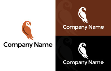 Parrot Bird Logo Design — Elegant Minimal Brand Identity Template in Brown, White and Black © Sahal