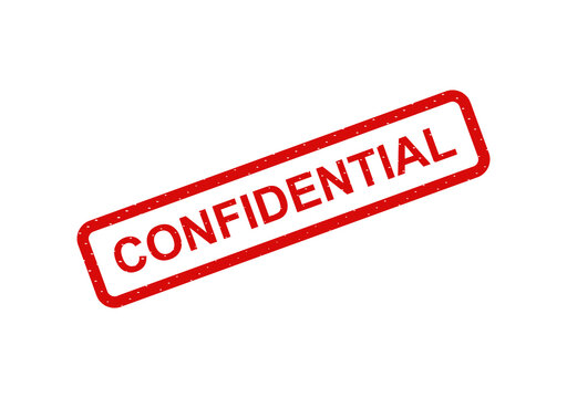 Confidential red stamp on white background isolated on transparent background