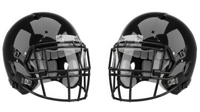 Black football helmets with face guards