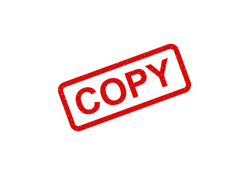 Red copy stamp with bold text isolated on transparent background