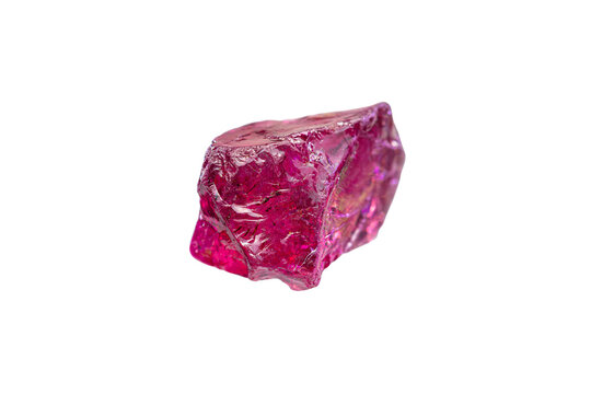 Rare natural rough star rhodolite garnet gemstone, garnet with rutile inclusion show an optical phenomenon (Asterism) (selective focus)