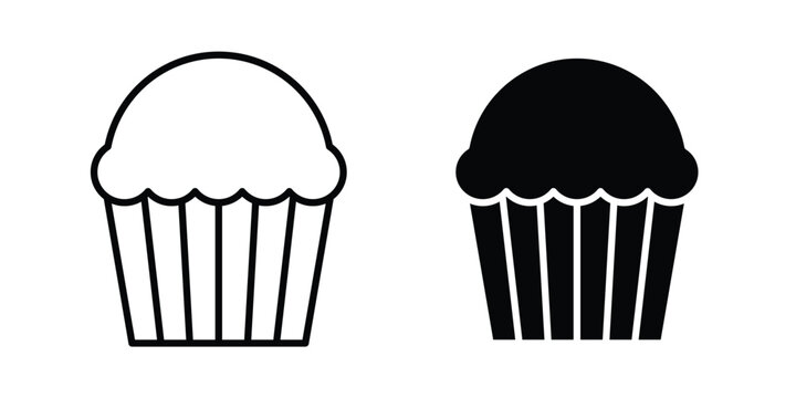 Cupcake icon vector illustration bundle