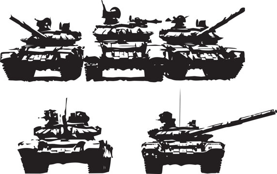Military tank war isolated
