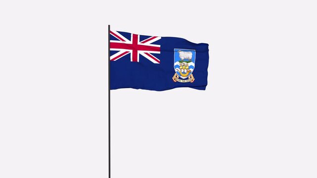 Falkland Islands Flag Animation 4K Transparent Background with Alpha Channel